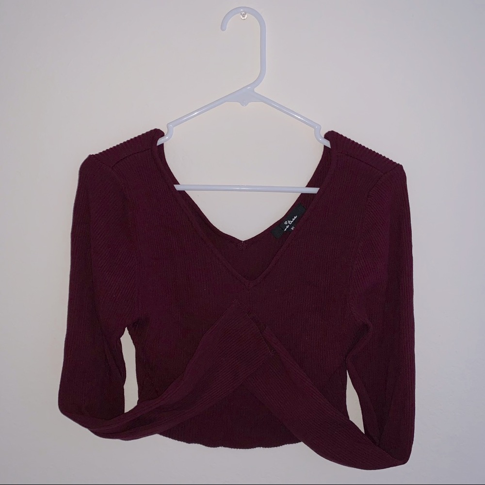 Burgundy Off Shoulder Top